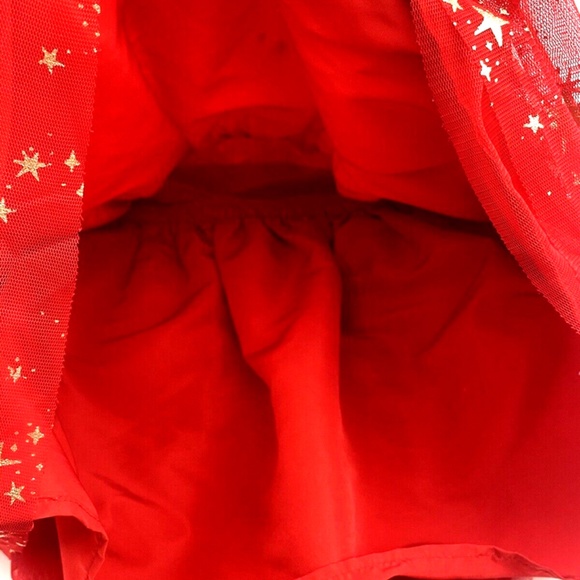 Toddler Girls Dress Size 4T Red Gold Stars Lace Children Kids Long Sleeve - Picture 5 of 8